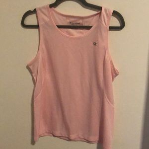 Pink colored Champion muscle tee